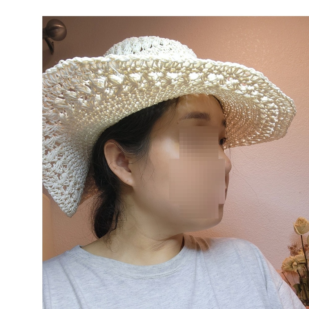 Scala Collezione Woven Toyo Straw Sun Hat Wide Brim‎ Summer Beach OS